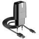 Мережевий зарядний пристрій (адаптер) 2в1 WALKER WH-21 1USB / 2.1A + Data Cabel USB to Micro black