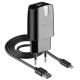 Мережевий зарядний пристрій (адаптер) 2в1 WALKER WH-21 1USB / 2.1A + Data Cabel USB to Lightning black