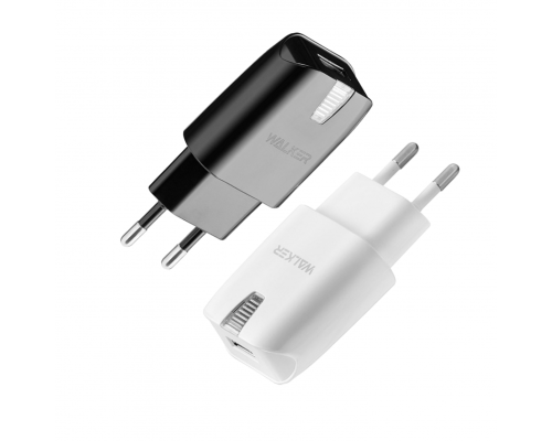 Мережевий зарядний пристрій (адаптер) 2в1 WALKER WH-21 1USB / 2.1A + Data Cable USB to Lightning white