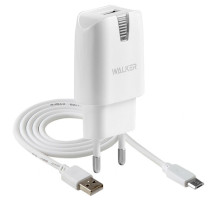 Мережевий зарядний пристрій (адаптер) 2в1 WALKER WH-21 1USB / 2.1A + Micro white TPS-2710000176732