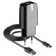 Мережевий зарядний пристрій (адаптер) 2в1 WALKER WH-21 1USB / 2.1A + Type-C black TPS-2710000176749