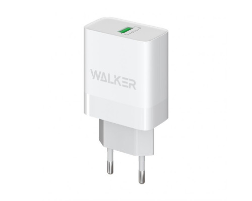 Мережевий зарядний пристрій (адаптер) WALKER WH-35 QC3.0 1USB / 3A / 15W white TPS-2710000210597