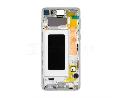 Дисплей (LCD) для Samsung Galaxy S10/G973 (2019) з тачскріном та рамкою white Service Original (PN:GH82-18850B) TPS-2710000221470