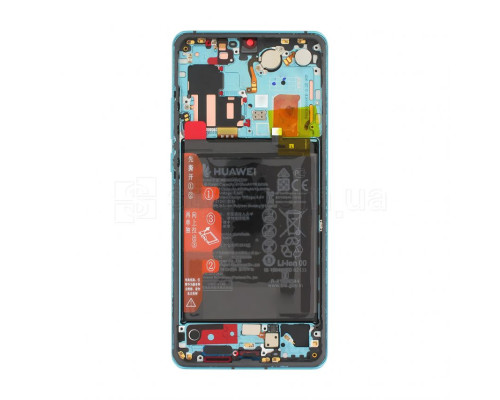 Дисплей (LCD) для Huawei P30 Pro 02352PGE з тачскріном та рамкою aurora Service Original Full (battery+buzzer+speaker+mic+flats) TPS-2710000221944