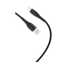 Кабель USB XO NB-P163 Lightning Quick Charge 2.4A black TPS-2710000226338