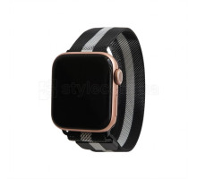 Ремінець для Apple Watch міланська петля 38/40мм black+grey / чорний+сірий (36) TPS-2710000227243