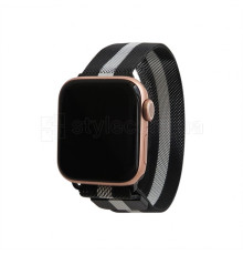 Ремінець Apple Watch міланська петля 38/40мм black+grey / чорний+сірий (36)