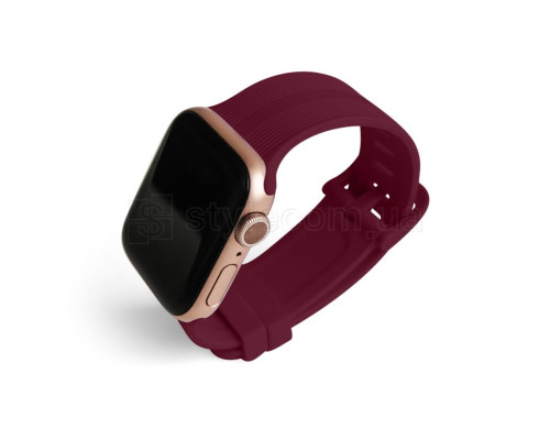 Ремінець для Apple Watch Sport Band рифлений 38/40мм S/M purple red / вишневий (10)