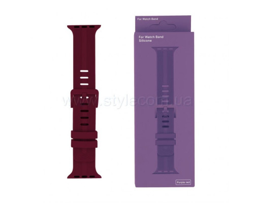 Ремінець для Apple Watch Sport Band рифлений 38/40мм S/M purple red / вишневий (10)