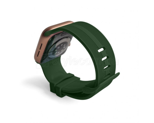 Ремінець для Apple Watch Sport Band рифлений 38/40мм S/M military green / військовий зелений (12)