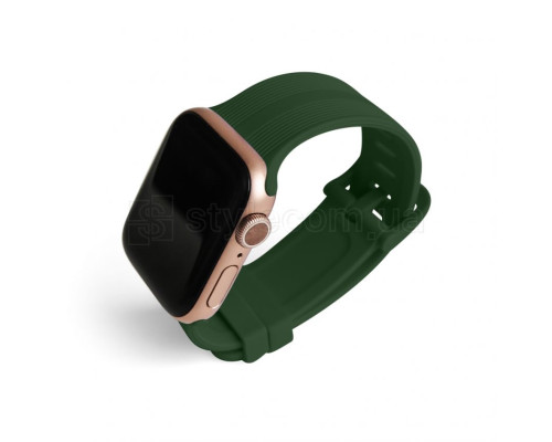 Ремінець для Apple Watch Sport Band рифлений 38/40мм S/M military green / військовий зелений (12)