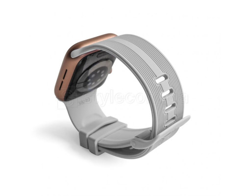 Ремінець для Apple Watch Sport Band рифлений 38/40мм S/M light grey / світло-сірий (1) TPS-2710000227885