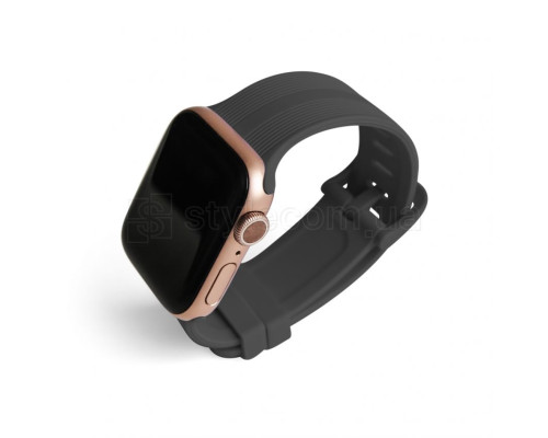 Ремінець для Apple Watch Sport Band рифлений 38/40мм S/M dark grey / темно-сірий (6) TPS-2710000227892