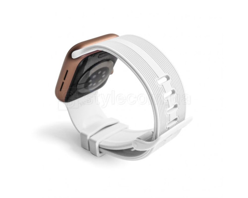 Ремінець для Apple Watch Sport Band рифлений 38/40мм S/M white / білий (3)