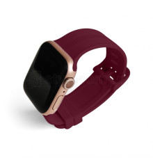 Ремінець для Apple Watch Sport Band рифлений 42/44мм S/M purple red / вишневий (10)