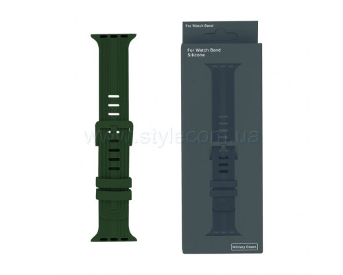 Ремінець для Apple Watch Sport Band рифлений 42/44мм S/M military green / військовий зелений (12) TPS-2710000227953 2710000227953
