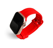Ремінець для Apple Watch Sport Band рифлений 42/44мм S/M red / червоний (9) TPS-2710000228059