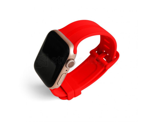 Ремінець для Apple Watch Sport Band рифлений 42/44мм S/M red / червоний (9) TPS-2710000228059