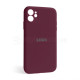 Чохол Full Silicone Case для Apple iPhone 12 maroon (42) закрита камера TPS-2710000228479