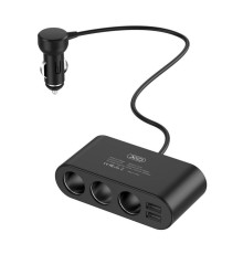 Автомобільний зарядний пристрій (адаптер) 5в1 XO CC40 2USB / 6A / 60W black