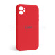 Чохол Full Silicone Case для Apple iPhone 12 red (14) закрита камера TPS-2710000233336