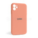Чохол Full Silicone Case для Apple iPhone 12 peach (27) закрытая камера