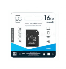 Карта пам'яті T&G MicroSDHC 16GB Class 10 UHS-I + SD-адаптер (TG-16GBSD10U1-01) TPS-2710000234425