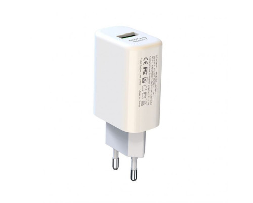 Мережевий зарядний пристрій (адаптер) XO L85D QC3.0 / 18W white TPS-2710000235491