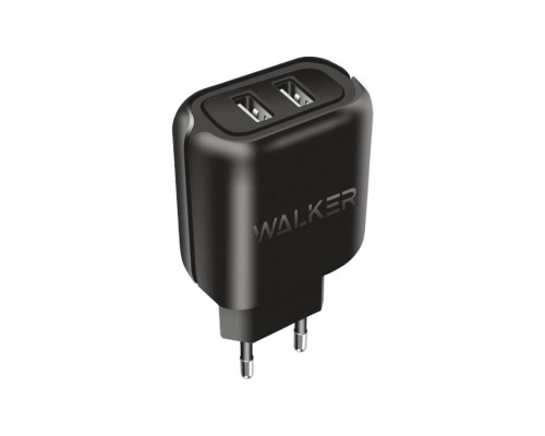 Мережевий зарядний пристрій (адаптер) 2в1 WALKER WH-27 2USB / 2.1A + Type-C black TPS-2710000236504