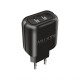 Мережевий зарядний пристрій (адаптер) 2в1 WALKER WH-27 2USB / 2.1A + Type-C black TPS-2710000236504