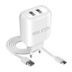 Мережевий зарядний пристрій (адаптер) 2в1 WALKER WH-27 2USB / 2.1A + Type-C white TPS-2710000236511