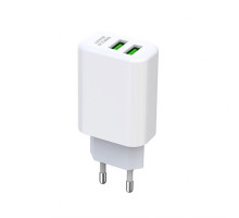 Мережевий зарядний пристрій (адаптер) XO L85C 2USB / 2.4A white TPS-2710000237075