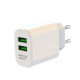 Мережевий зарядний пристрій (адаптер) 2в1 XO L85C 2USB / 2.4A + Data Cabel USB to Lightning white