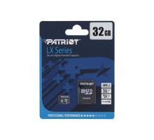 Карта пам'яті Patriot LX MicroSDHC 32GB Class 10 UHS-I + SD-адаптер (PSF32GMCSDHC10) TPS-2710000237426