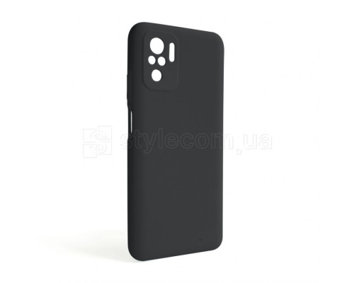 Чохол Full Silicone Case для Xiaomi Redmi Note 10 4G black (18) (без логотипу)