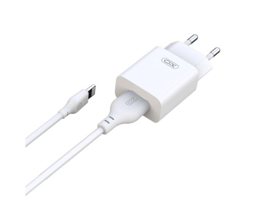 Мережевий зарядний пристрій (адаптер) 2в1 XO L99 1USB / 2.4A + Data Cabel USB to Lightning white