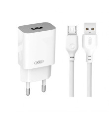 Мережевий зарядний пристрій (адаптер) 2в1 XO L99 1USB / 2.4A + Micro white TPS-2710000249733