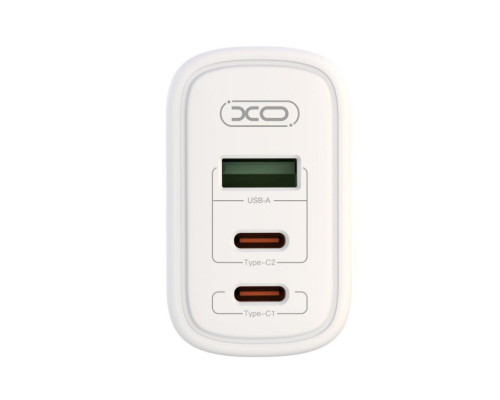 Мережевий зарядний пристрій (адаптер) XO CE04 Super Si 2xPD_65W / QC_45W white