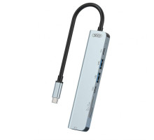 Перехідник USB-HUB XO HUB008 7в1 з Type-C роз'ємом