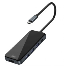 Перехідник USB-HUB XO HUB002 5 в 1 HDMI / 3USB / PD Fast Charger з Type-C роз'ємом