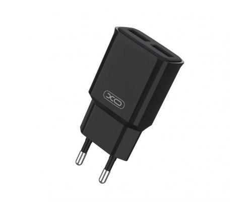 Мережевий зарядний пристрій (адаптер) 2в1 XO L92C 2USB / 2.4A + Data Cable USB to Lightning black