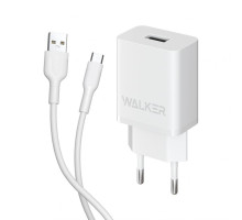 Мережевий зарядний пристрій (адаптер) 2в1 WALKER WH-26 1USB / 2.1A + Micro white TPS-2710000252931