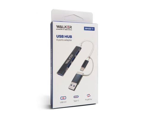 Перехідник USB-HUB 4в1 WALKER WHUB-11