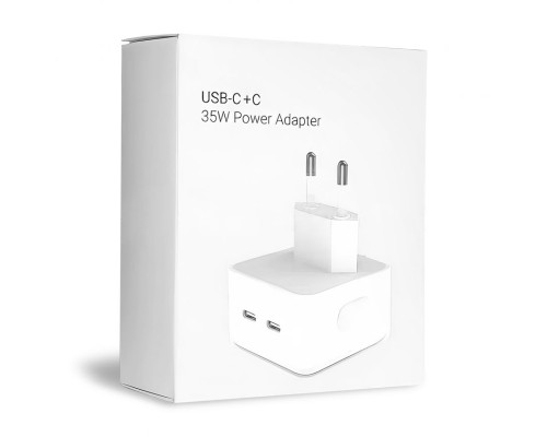 Мережевий зарядний пристрій (адаптер) для Apple iРhone A2246 2xPD / 35W white High Quality carton box