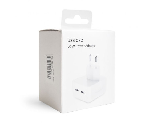 Мережевий зарядний пристрій (адаптер) для Apple iРhone A2246 2xPD / 35W white High Quality carton box