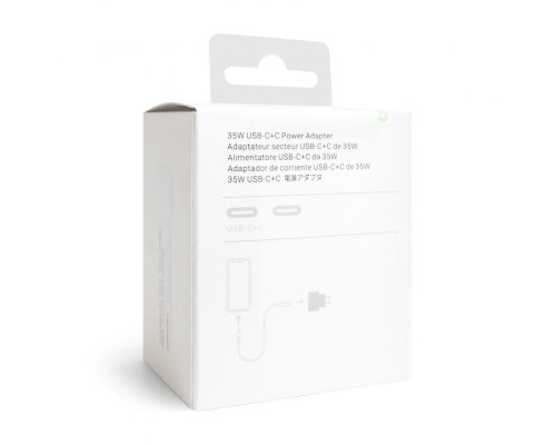 Мережевий зарядний пристрій (адаптер) для Apple iРhone A2246 2xPD / 35W white High Quality carton box