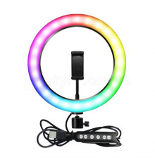 Кільцева лампа МJ36 RGB (36см) різнокольорова + стійка на підлогу 70см (2,1м)