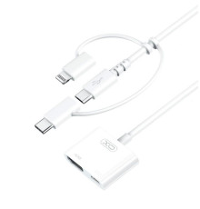Перехідник USB-HUB XO HUB009 3в1 Lightning/Micro/Type-C - HDMI