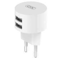 Мережевий зарядний пристрій (адаптер) 2в1 XO L62 2USB / 2.4A + Data Cabel USB to Type-C white