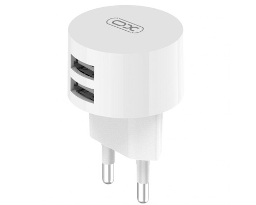 Мережевий зарядний пристрій (адаптер) 2в1 XO L62 2USB / 2.4A + Data Cabel USB to Type-C white